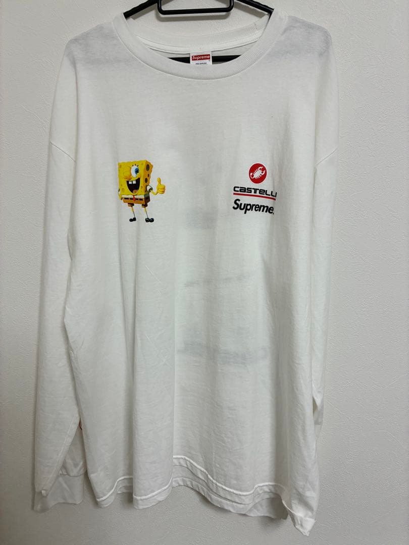 Supreme スポンジボブ 長袖カットソー Tシャツ XL ステッカー付き