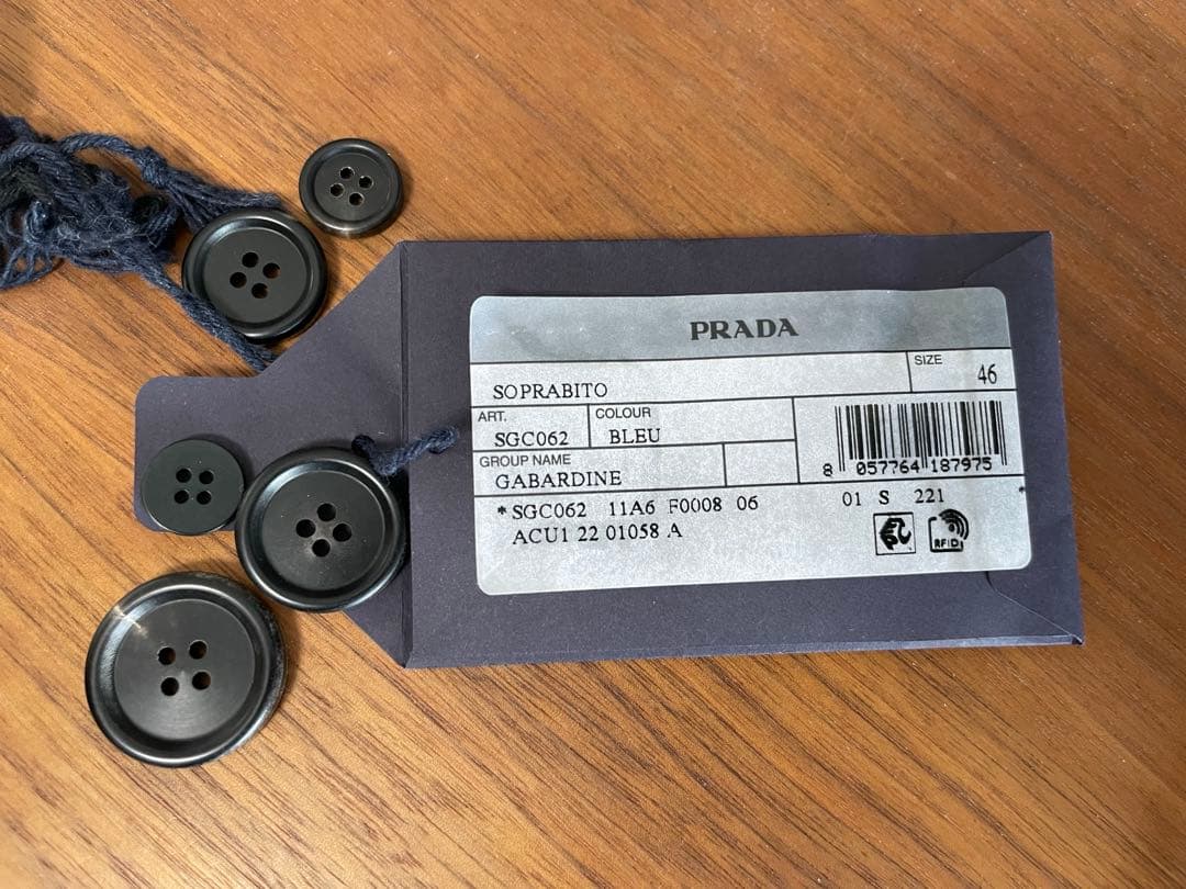 ★22SS Prada プラダ トレンチコート 46 美品 ネイビー