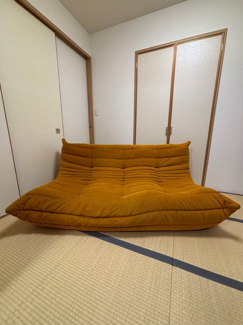 ロゼトーゴソファ マスタード色 3人掛け