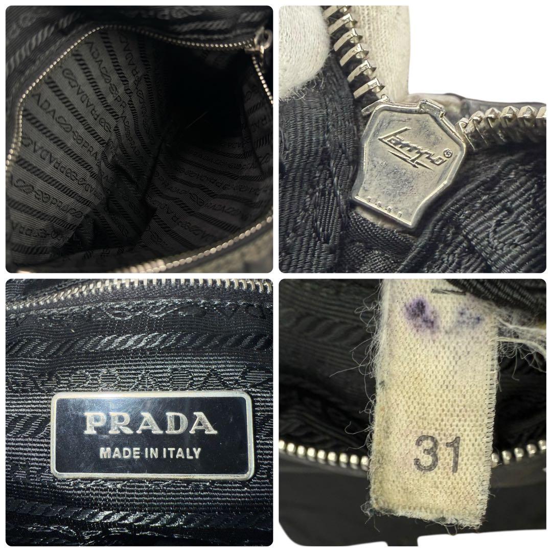PRADA プラダ メッセンジャーバッグ ベルト ナイロン 三角ロゴ 黒 白タグ