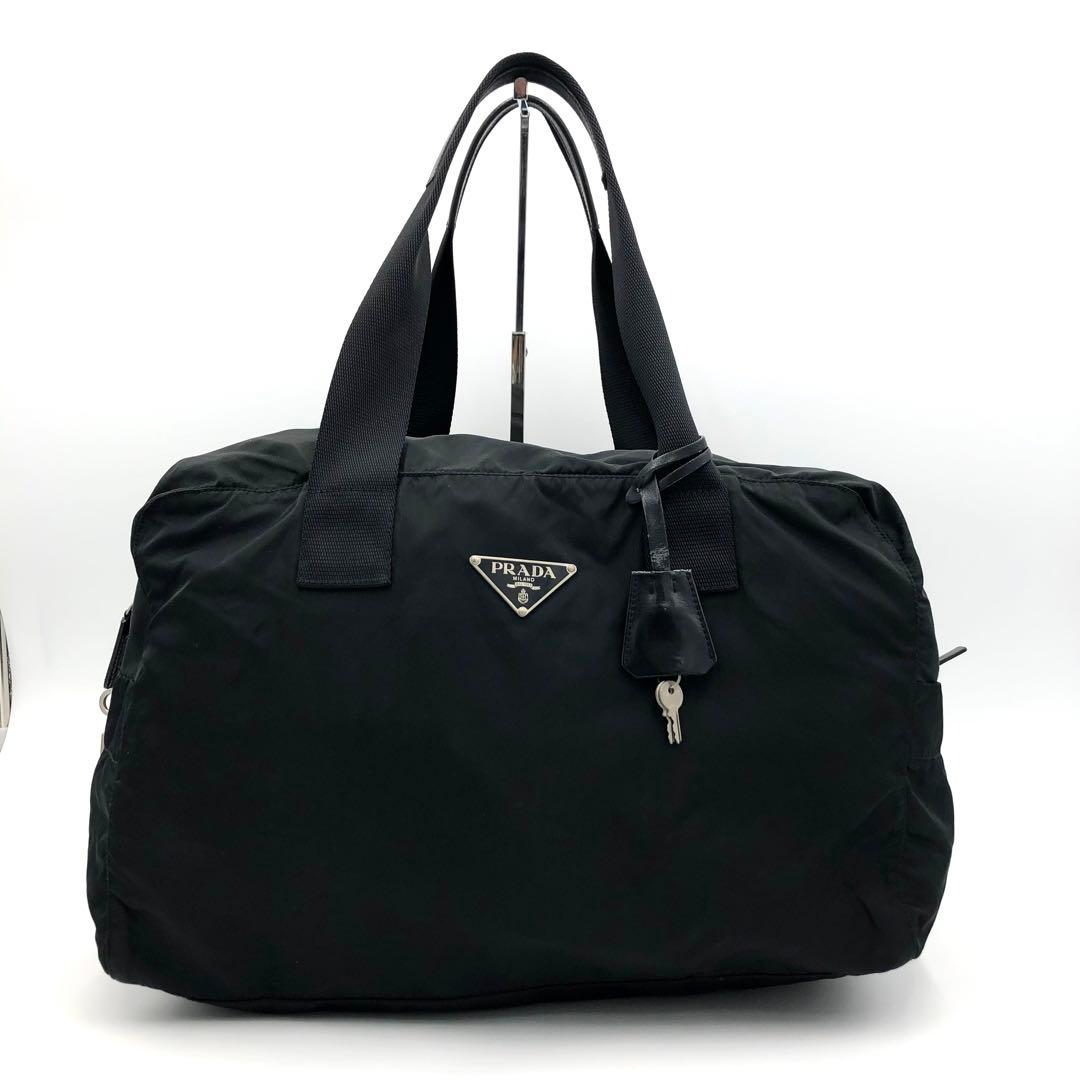 【極美品・使用感少ない✨】プラダ　ボストンバッグ　肩掛け可能　南京錠　鍵付き