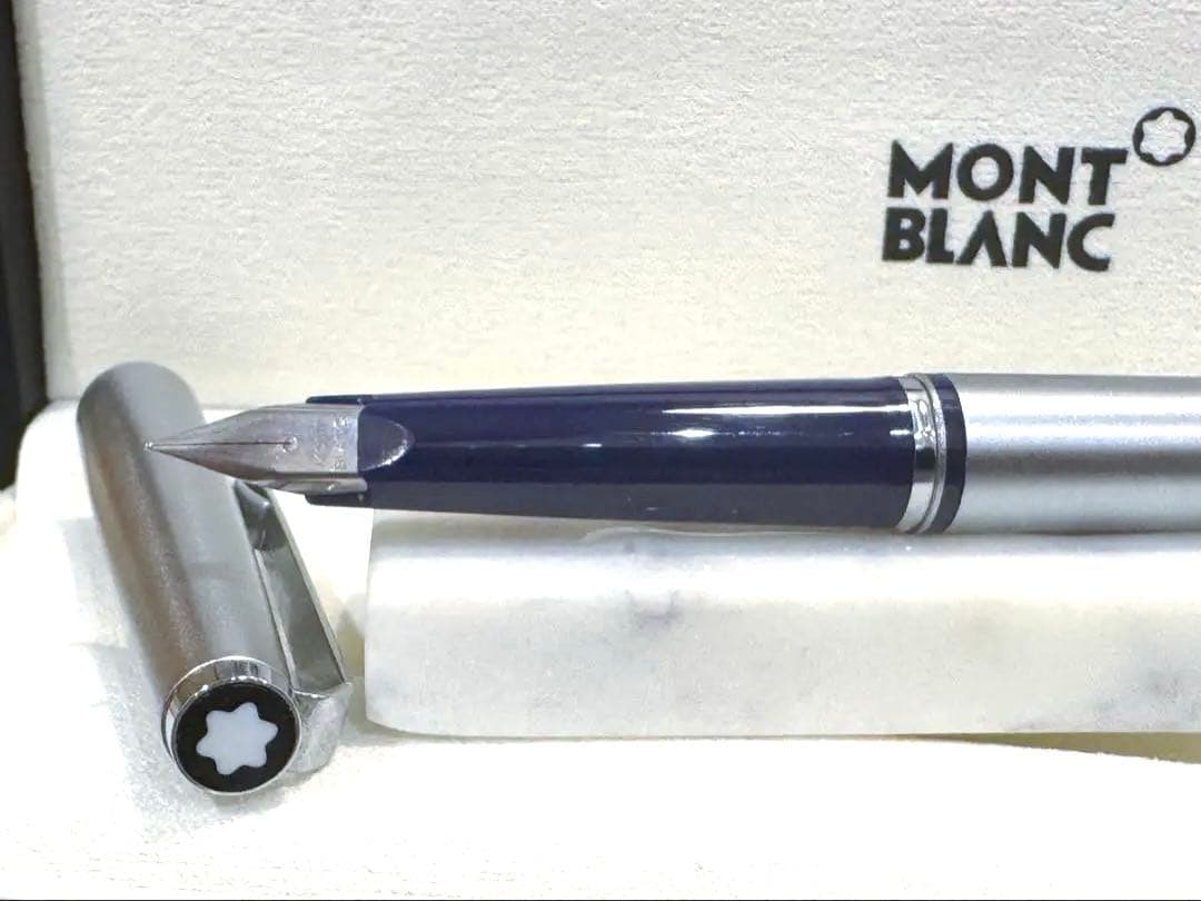 【美品】モンブラン No300 万年筆シルバー&ブルー
