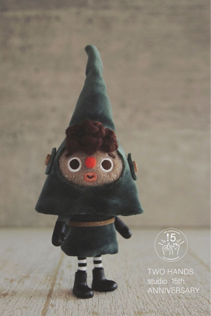 グリーンポスト・妖精　ハンドメイド　フェルト人形　可動　フィギュア　ぬいぐるみ