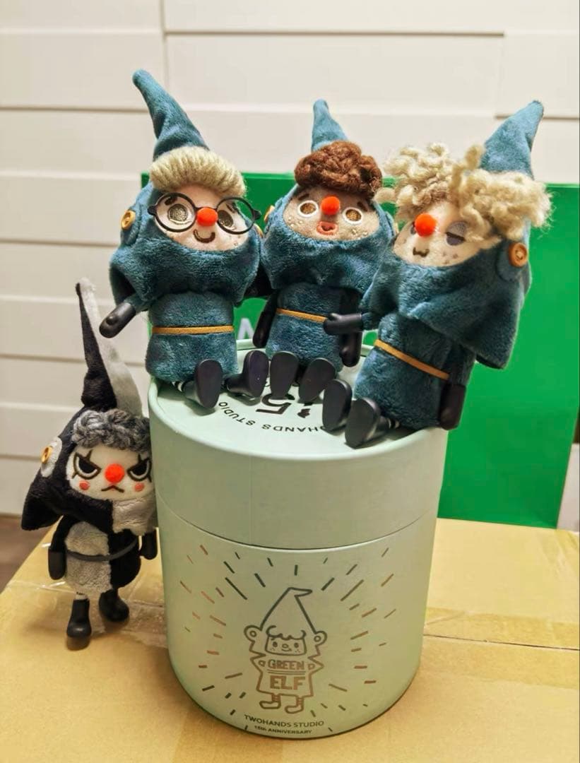 グリーンポスト・妖精　ハンドメイド　フェルト人形　可動　フィギュア　ぬいぐるみ