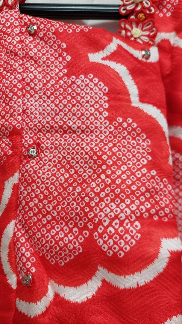 NA188アンティーク子供着物被布2点セットしつけ糸付き綺麗2.3歳用