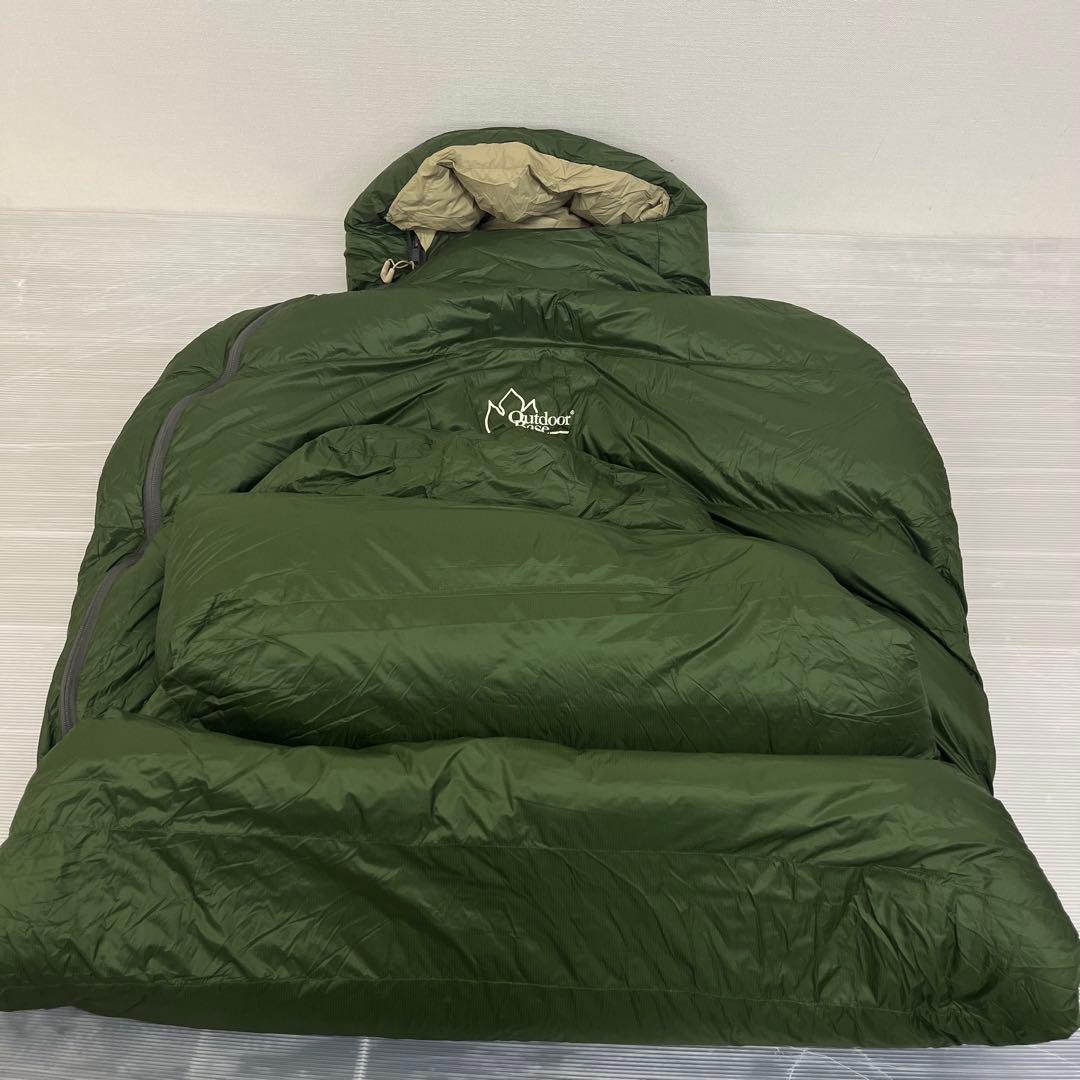 ほぼ未使用 OutdoorBase ダウン寝袋 800FP 高品質 グリーン