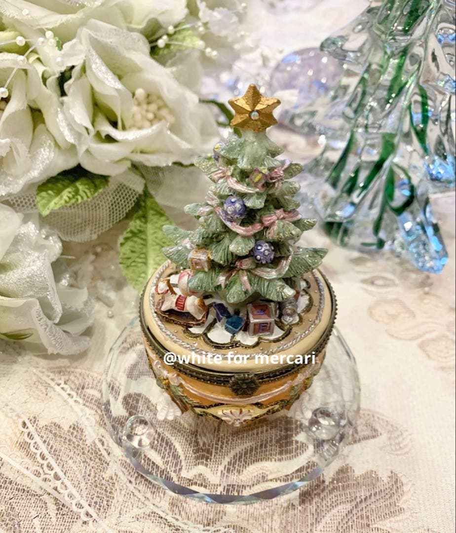 イギリス 稀少ヴィンテージ トリンケットボックスプレゼント♡クリスマスツリー
