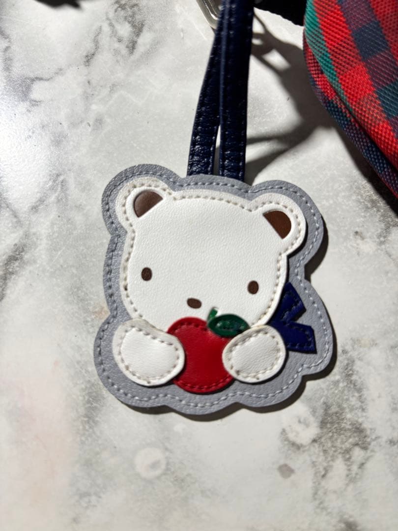 familiar ファミリア　チェック柄ポシェット クマチャーム