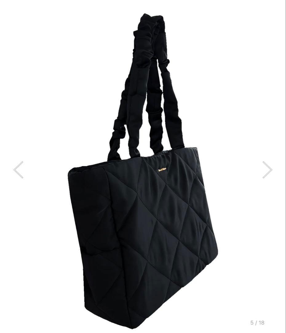 Rosé Muse satin quilting big tote