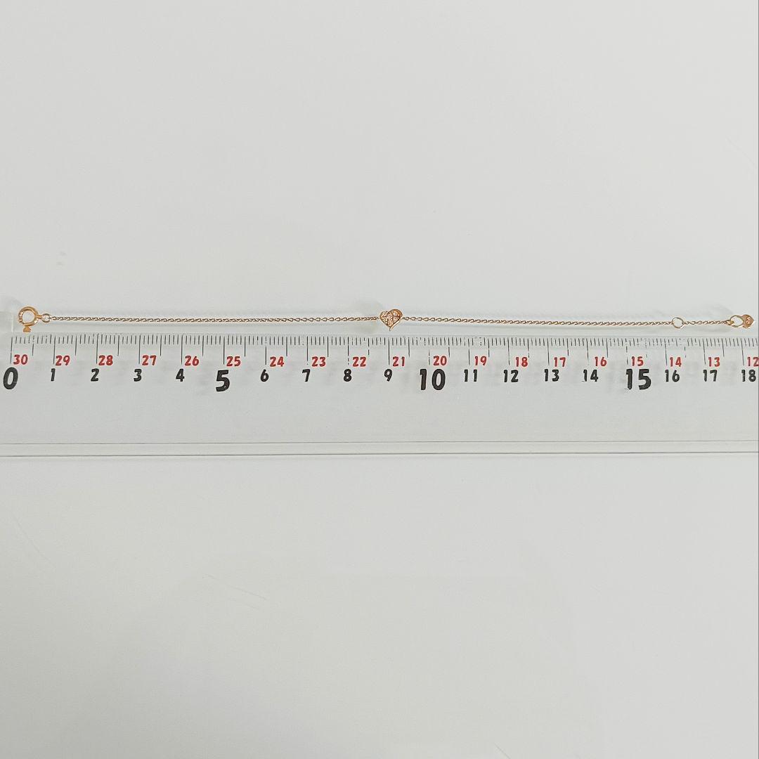 スタージュエリー　K10 PG　ハート　ダイヤモンド　パヴェ　ブレスレット