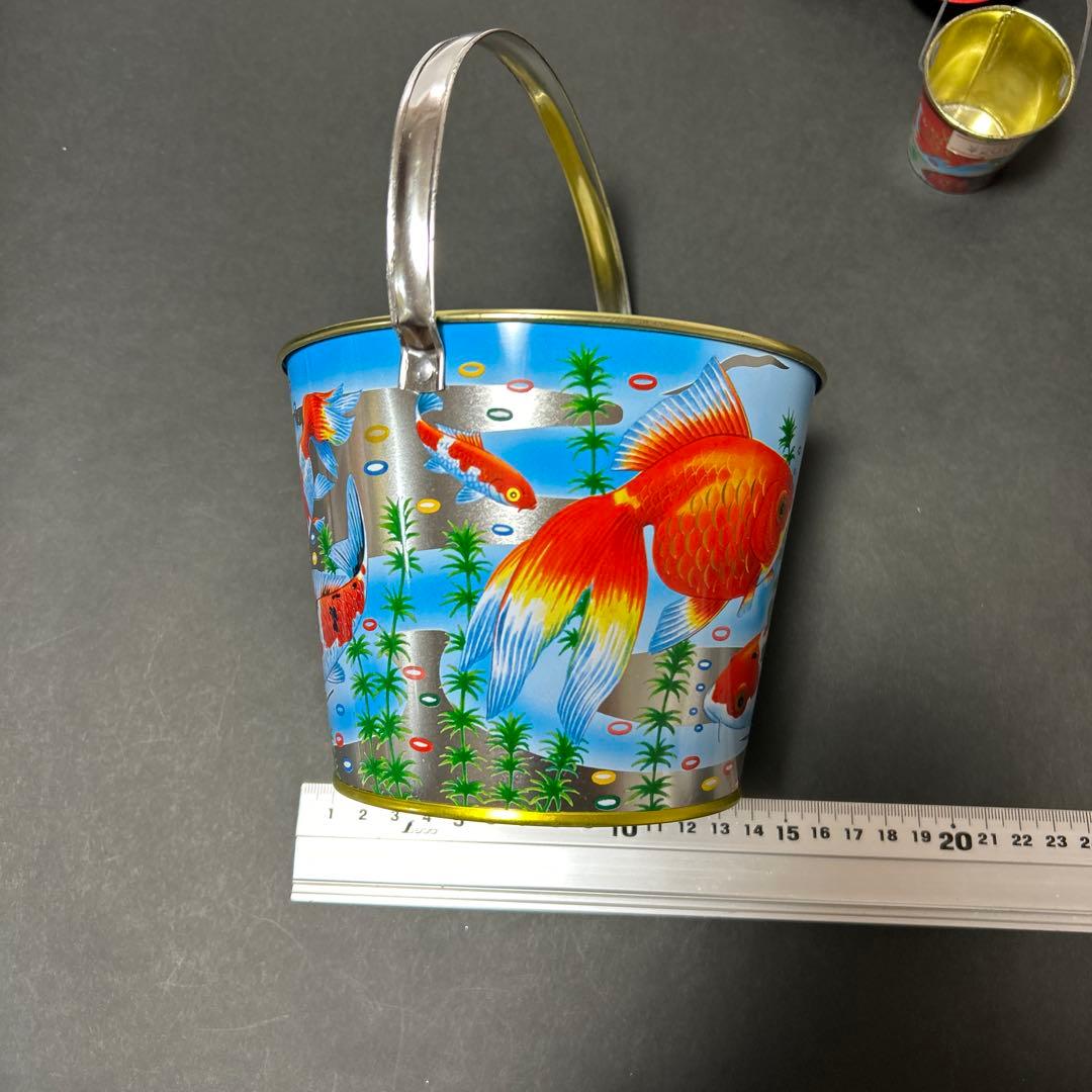 昭和レトロ ブリキ金魚 まとめ売り バケツ・皿・ジョーロ他 縁日 夏祭り