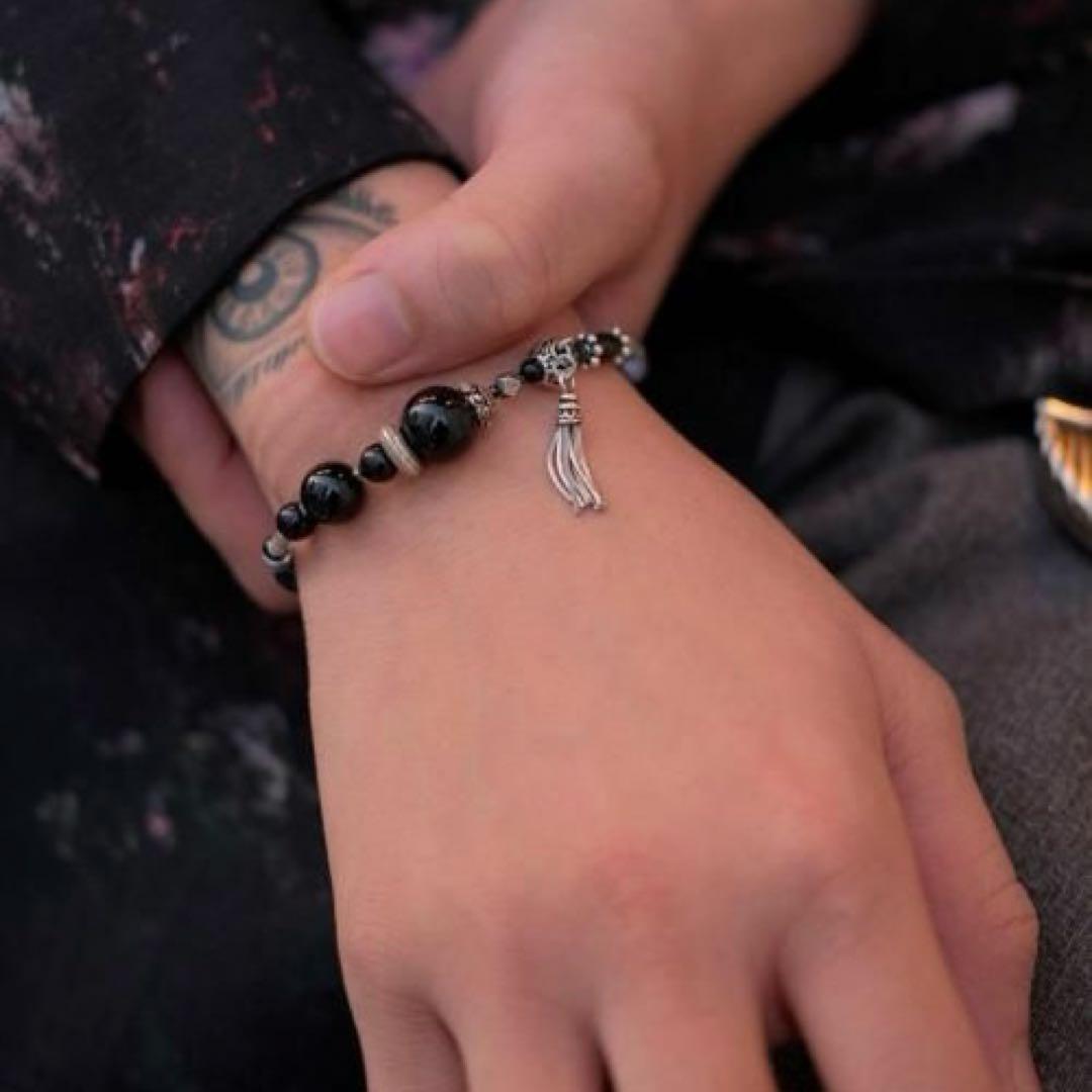 新品 完売品 HYDE着 gunda パール オニキス ビーズ ブレスレット