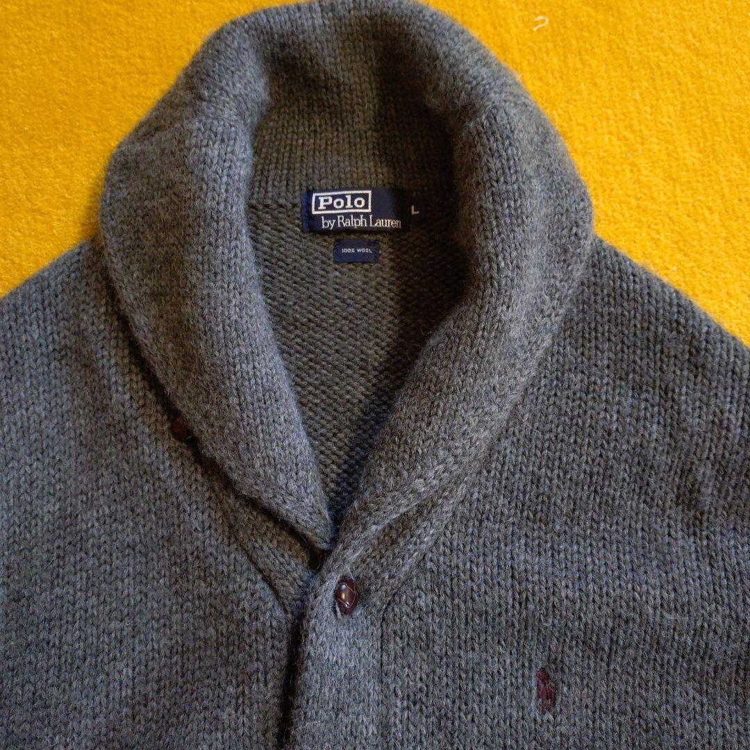 ☆ラルフローレン 上品なグレー厚手の カーディガンL〜LL