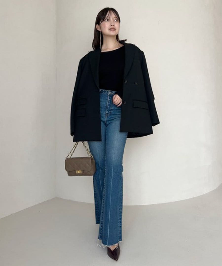 【めるる】Semi flare denim/セミフレアデニム