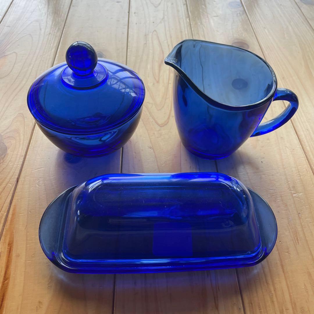 食器 Vintage Anchor Hocking Cobalt Blue set
