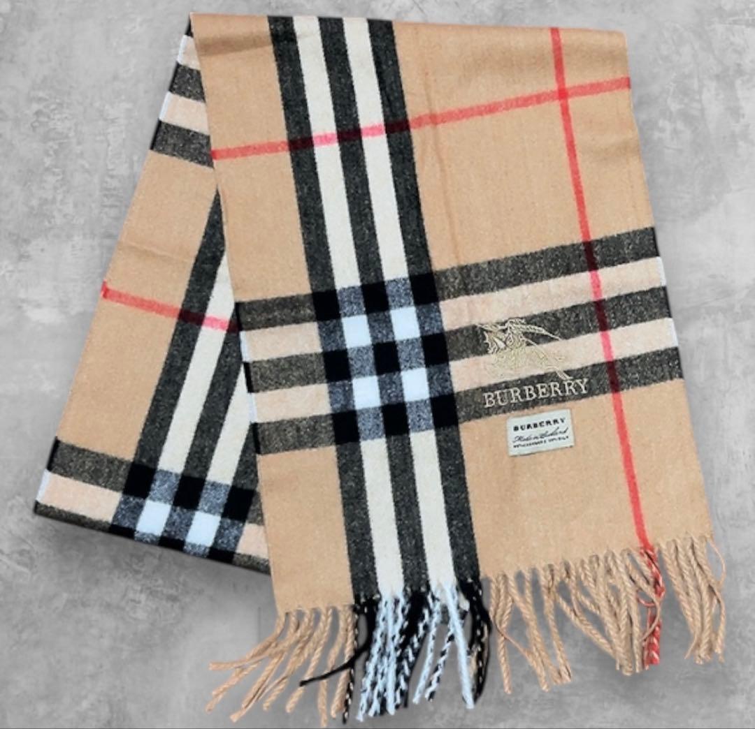 バーバリー　BURBERRY マフラー　バーバリーチェック　カシミヤ　シルク