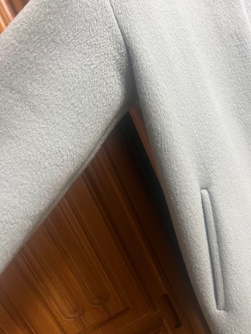 IENA イエナ ラムウールノーカラーコート 34 サックスブルー