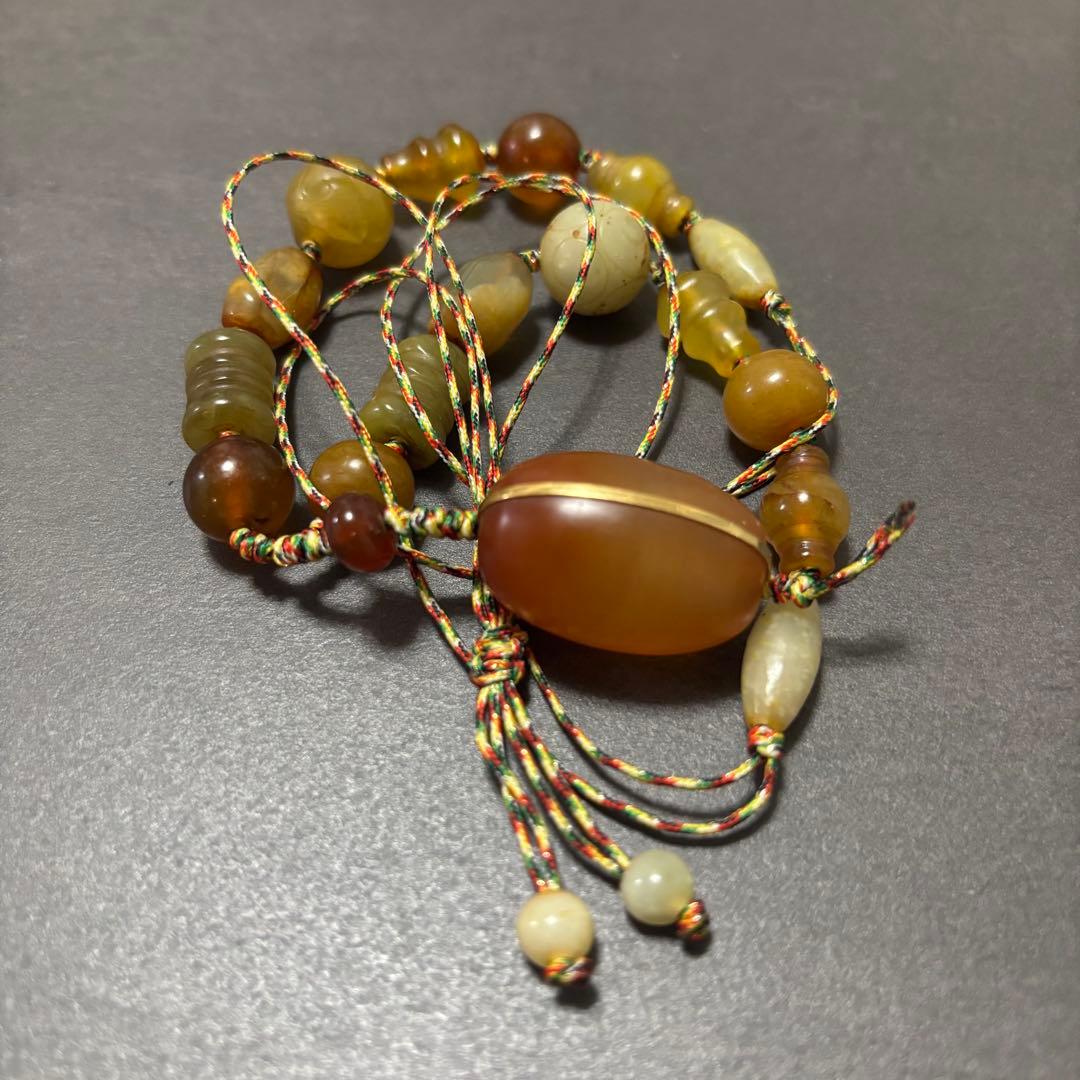 老瑪瑙（オールドアゲート）ネックレス｜手編み紐仕立て