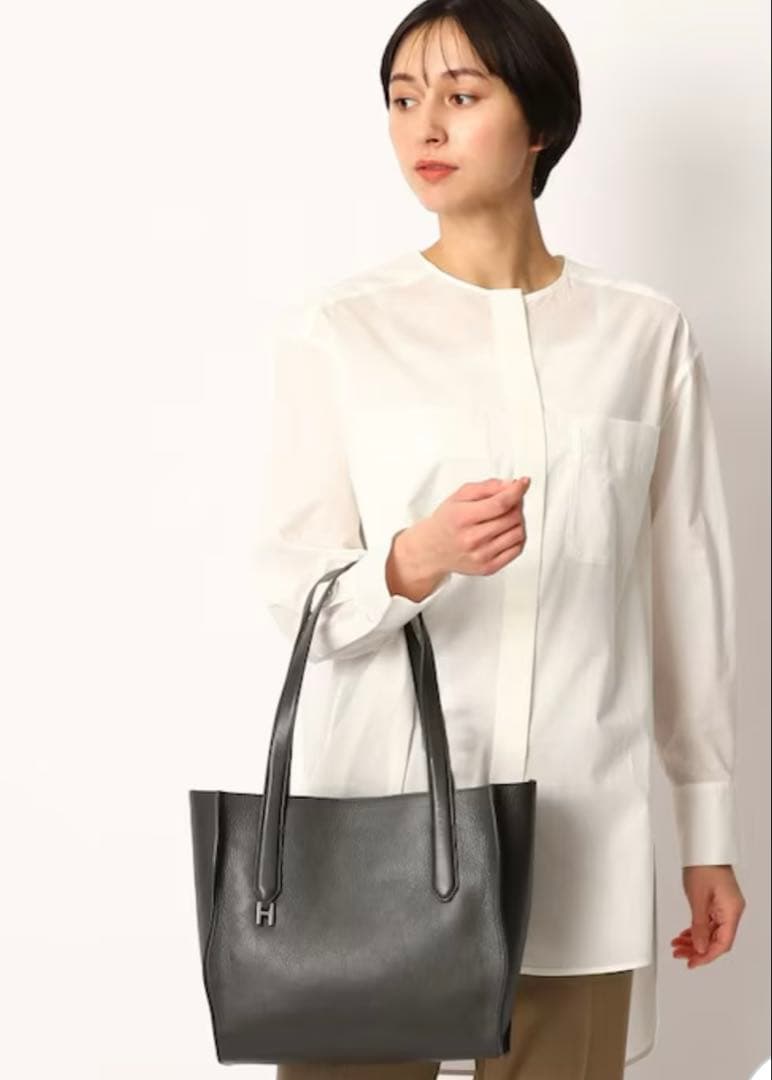 美品✳︎HIROFUヒロフ✳︎ヌーヴォラ✳︎レザートートバッグ M 本革✳︎グレー