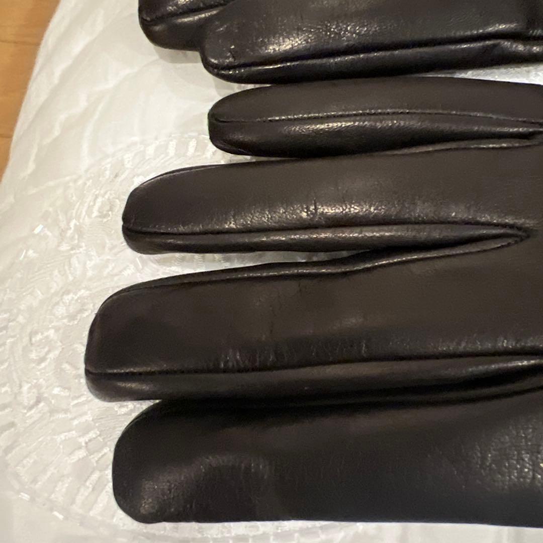 未使用　ダンヒル　最高級レザー手袋　カシミヤ100 黒　8.5サイズ