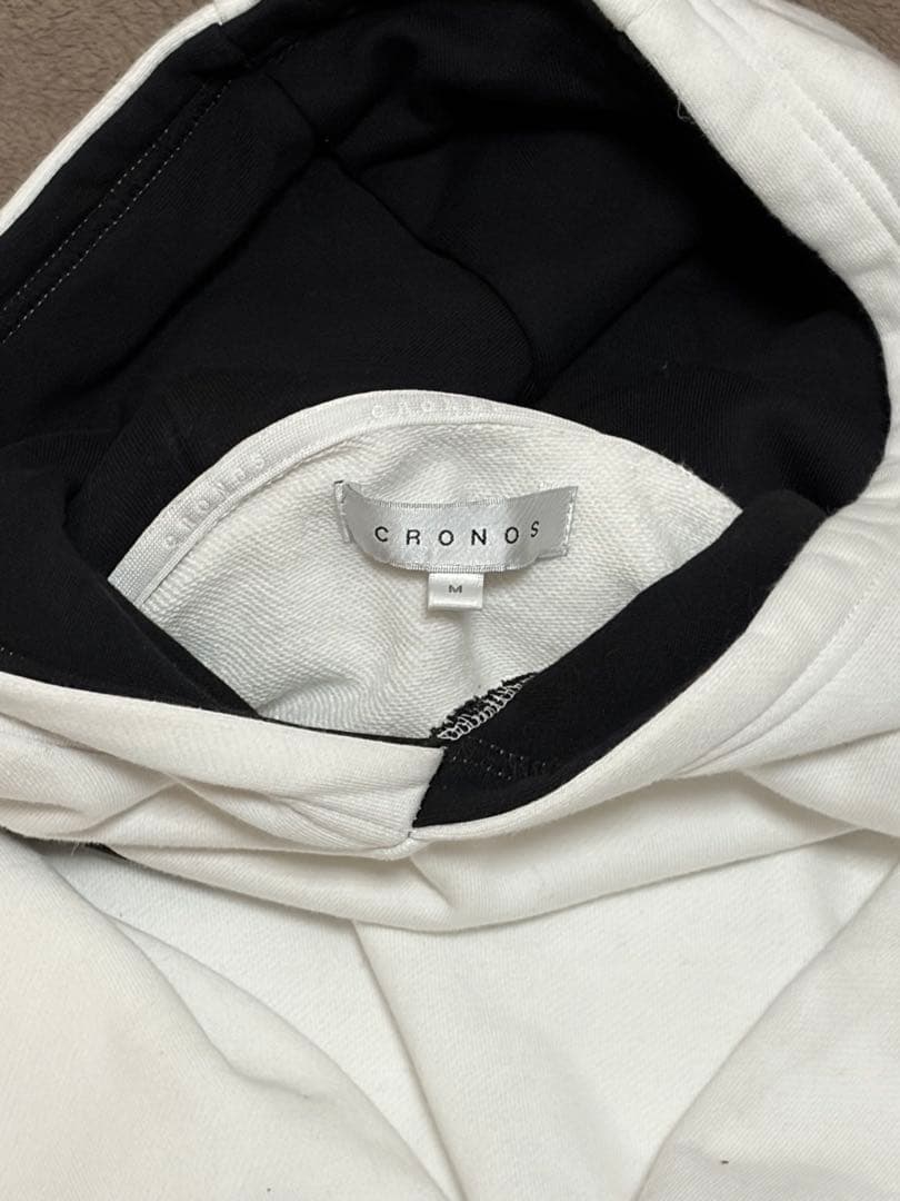 CRONOS パーカー Mサイズ ホワイト/ブラック