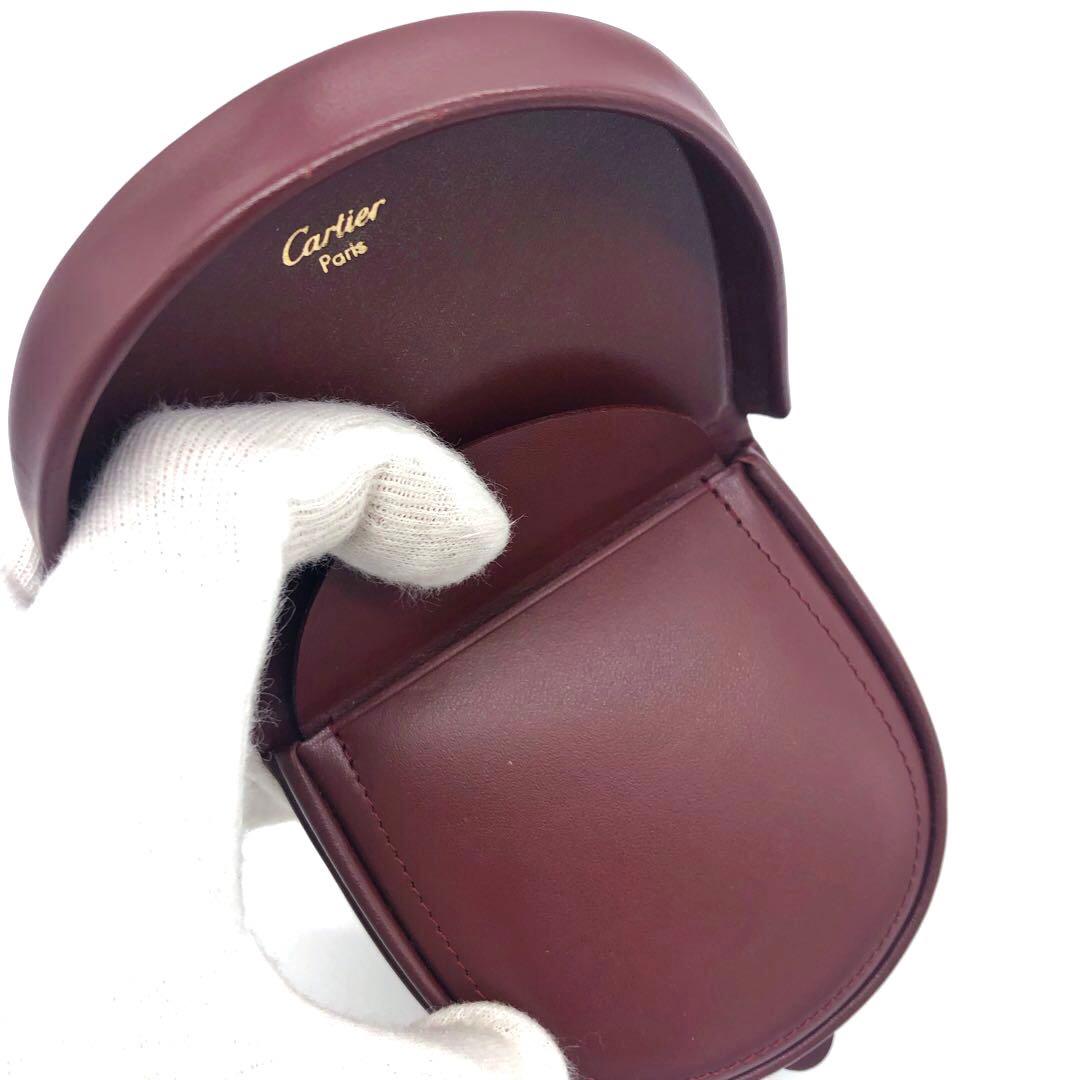 未使用級✨カルティエ レザー　ケース ボルドー
