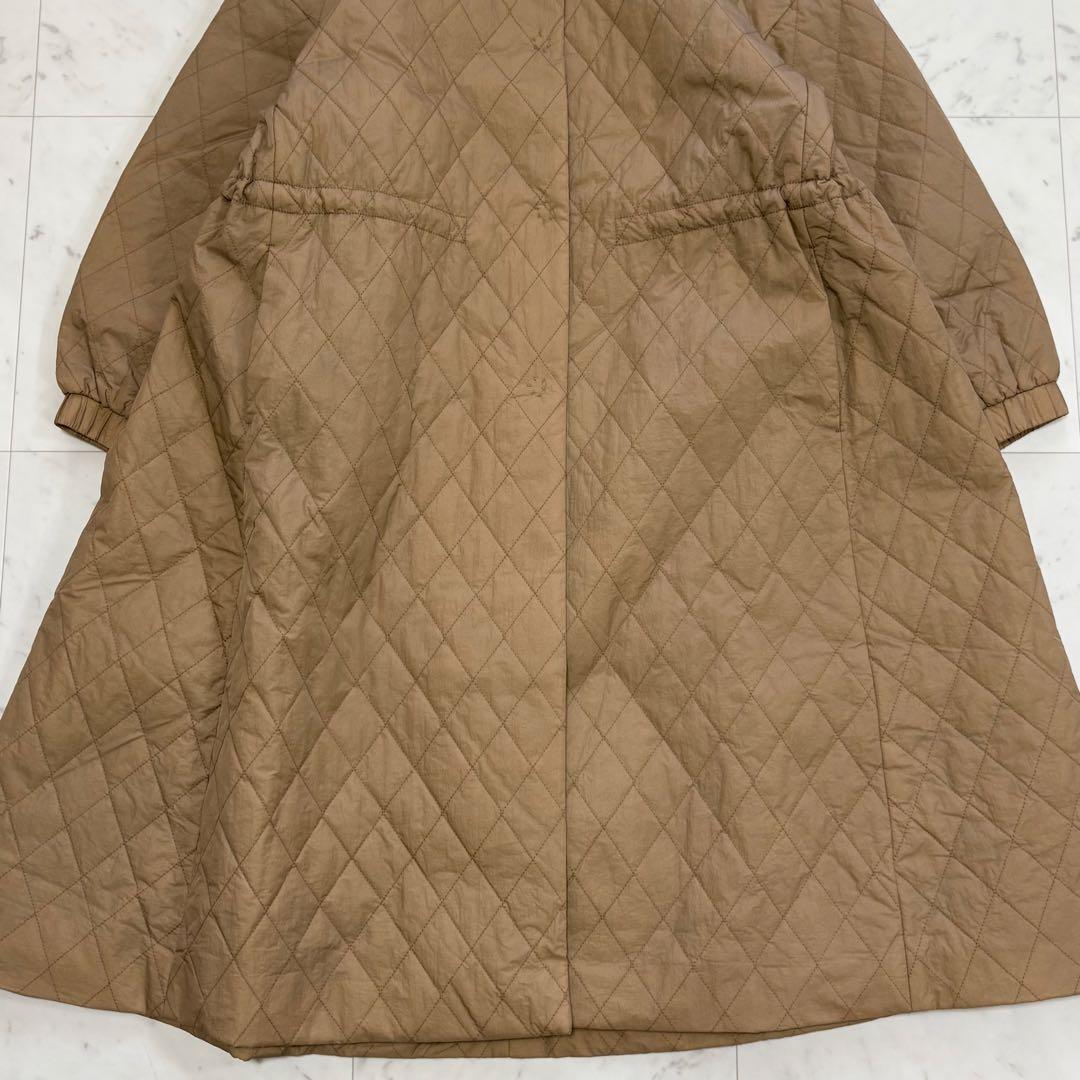 極美品✨ビアズリー　バルーン袖キルトコート　キャメル　ロングコート　キルティング