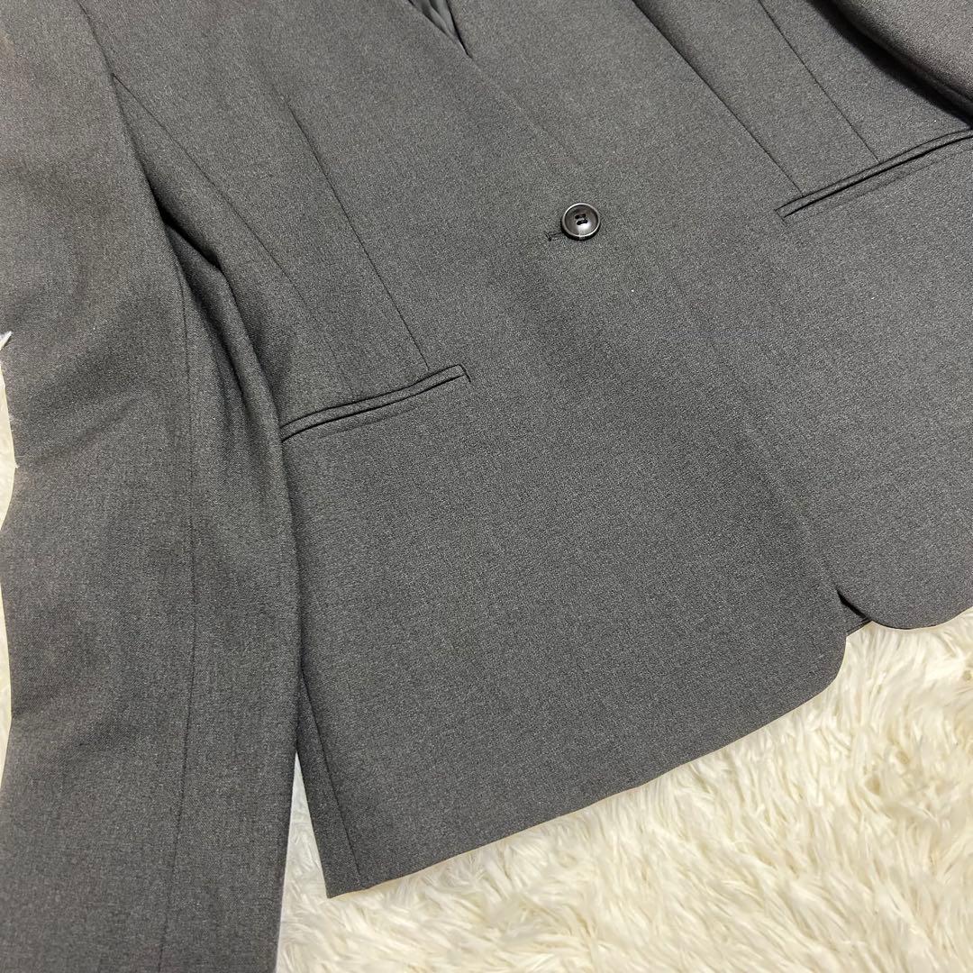 PLST セットアップ ウォッシャブル ノーカラージャケット 上L下M