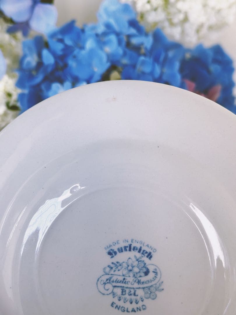 【バーレイ】ブルーアジアティックフェザンツ プレート 17.5cm 4枚セット