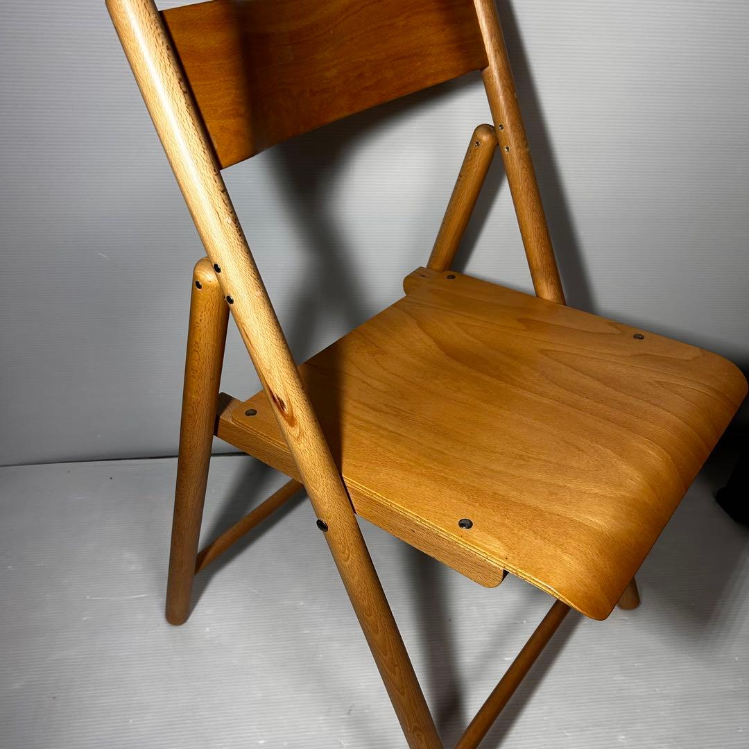 【良品】無印良品 良品計画 廃盤折り 畳み椅子ブナ木材 フォールディングチェア