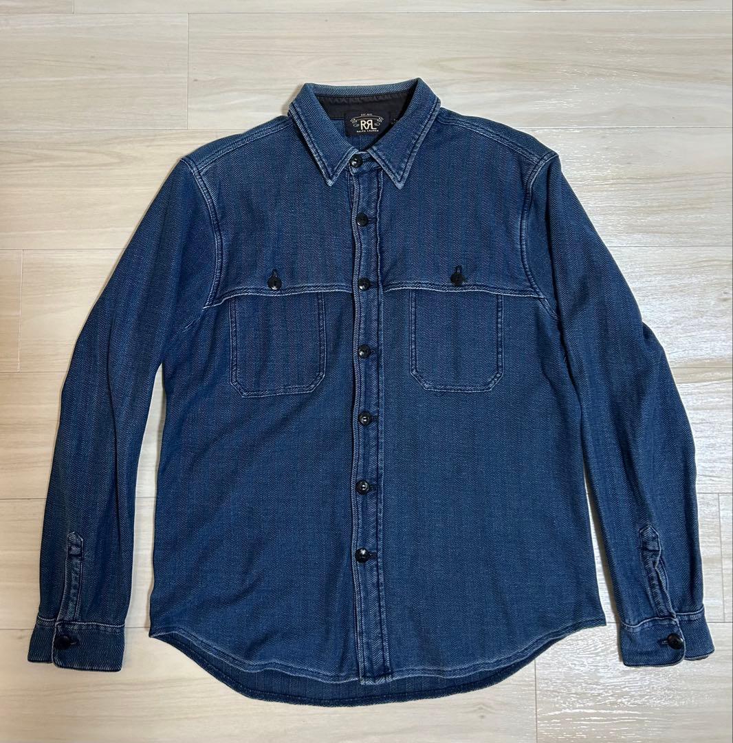 k*o様 RRL インディゴ ヘリンボーン シャツ Mサイズ