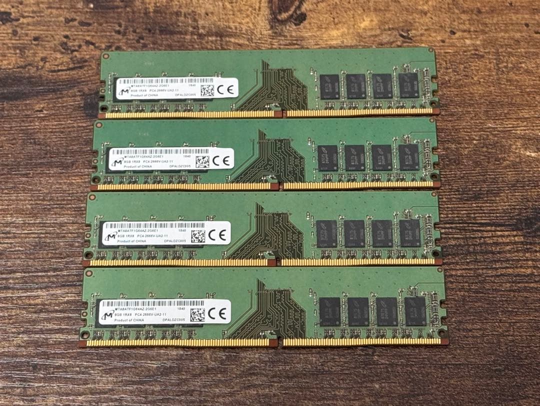 Micron DDR4-2666 1Rx8 32GB(8GBx4枚)