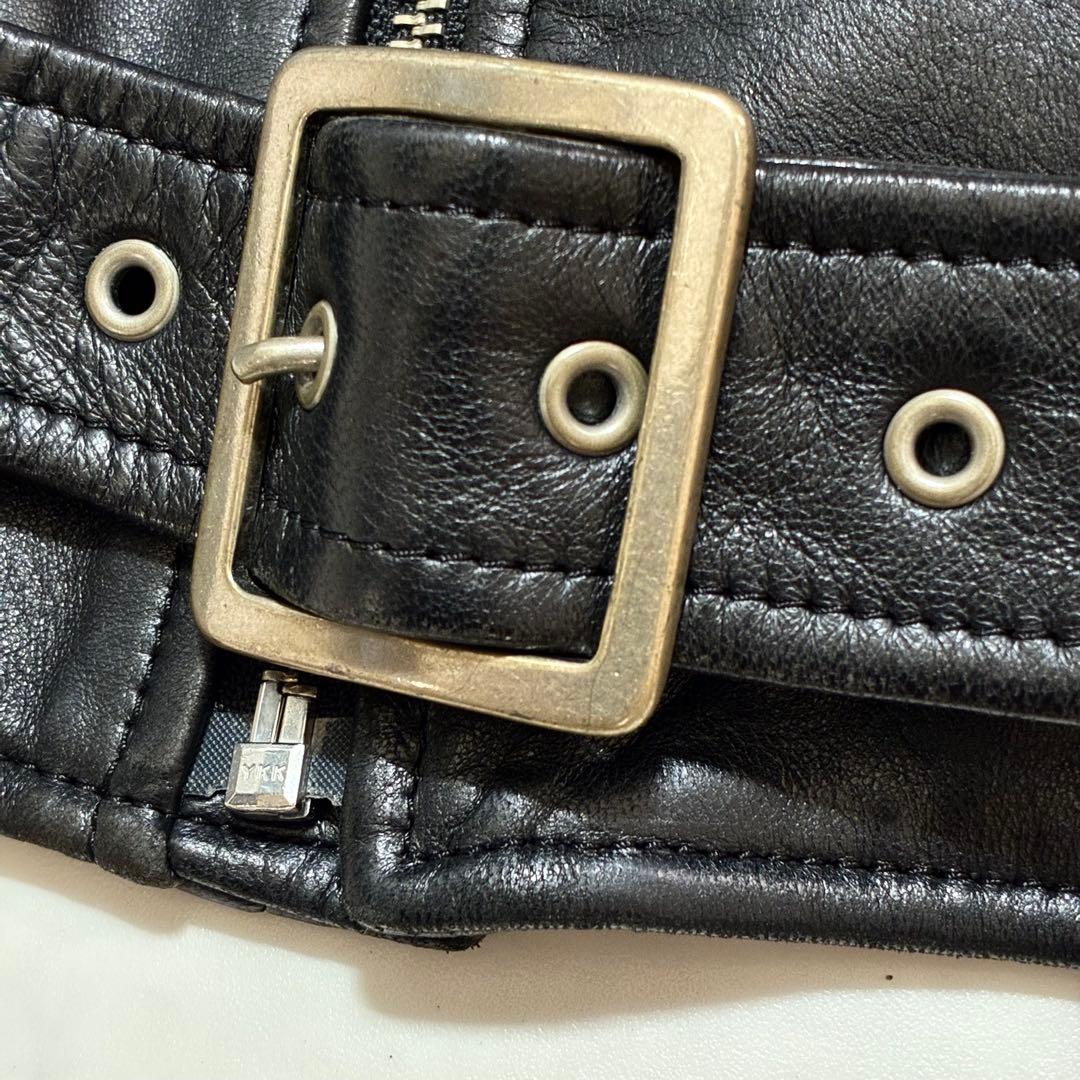 美品✨ビューティフルピープル　ダブルライダース ラムレザー 羊革 160 黒