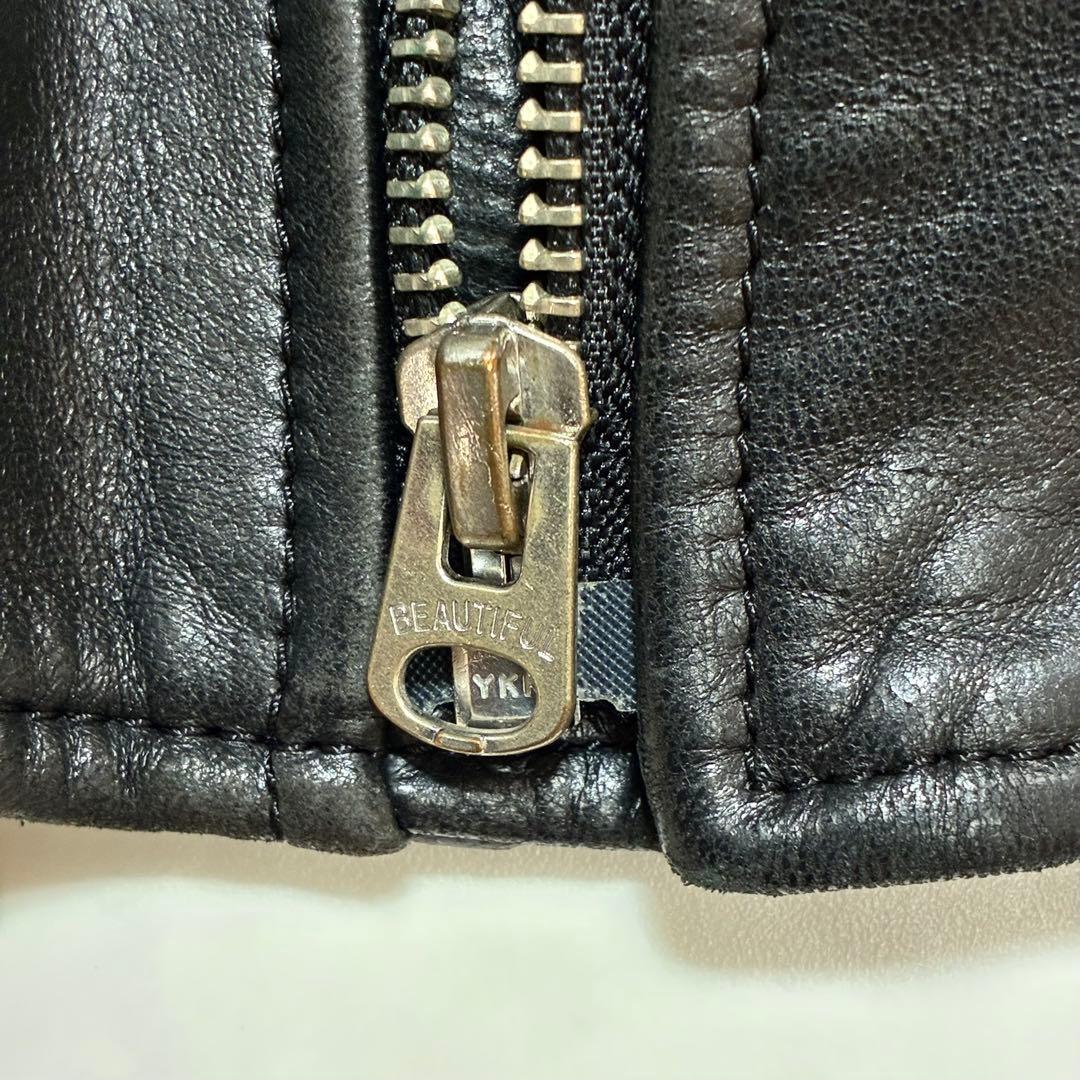 美品✨ビューティフルピープル　ダブルライダース ラムレザー 羊革 160 黒