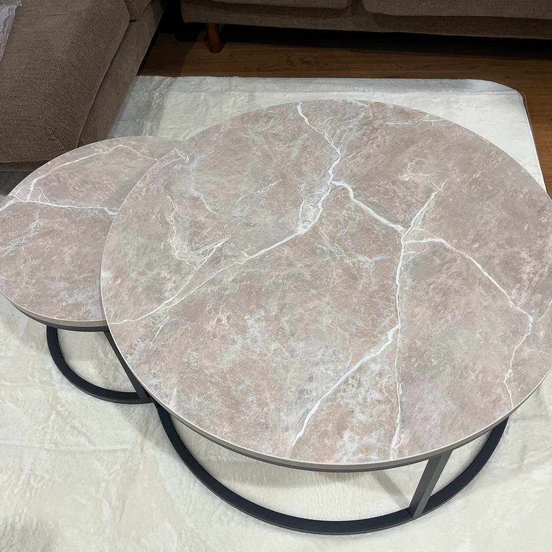 ニトリ　センターテーブル 大理石風 80cm