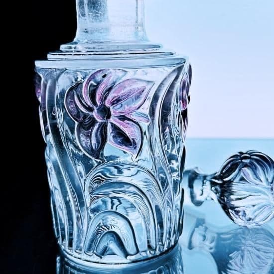 輝くオールドサンルイ 金彩すみれの香水瓶#63パープル 特大【20世紀初頭】