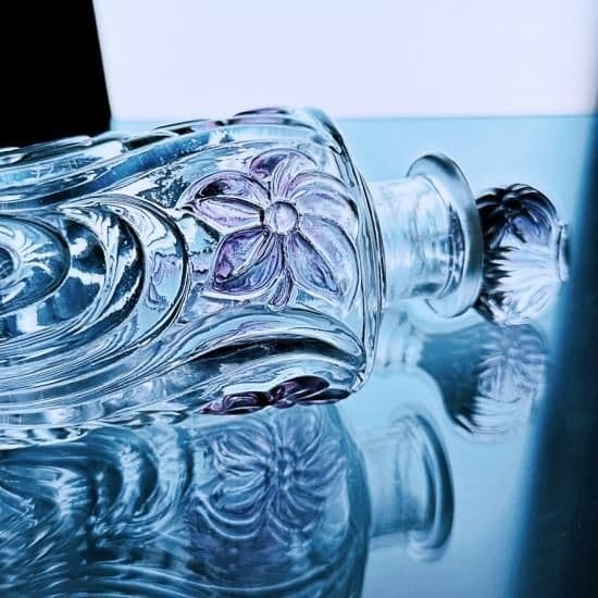 輝くオールドサンルイ 金彩すみれの香水瓶#63パープル 特大【20世紀初頭】