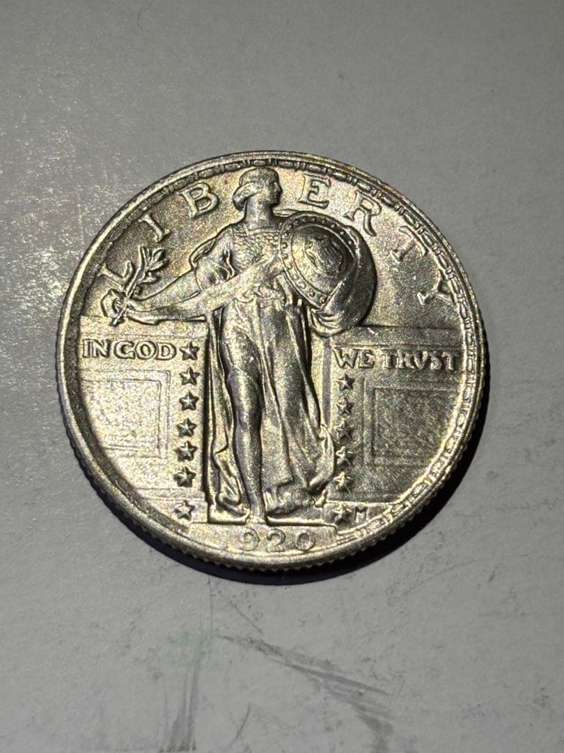 アメリカ　25セント銀貨　1920年　古銭　外国　クォーターダラー