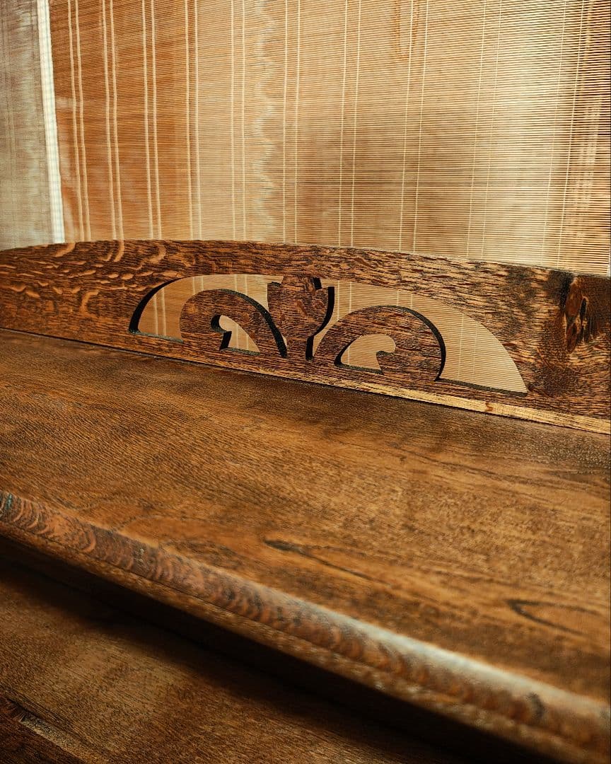 楔5段本棚　木製棚　オープンラック　昭和レトロ　古家具