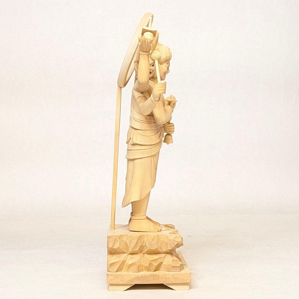 【セール・新品】三宝荒神　柘植　総高さ約24.5㎝　竈　三面六臂　台所の神