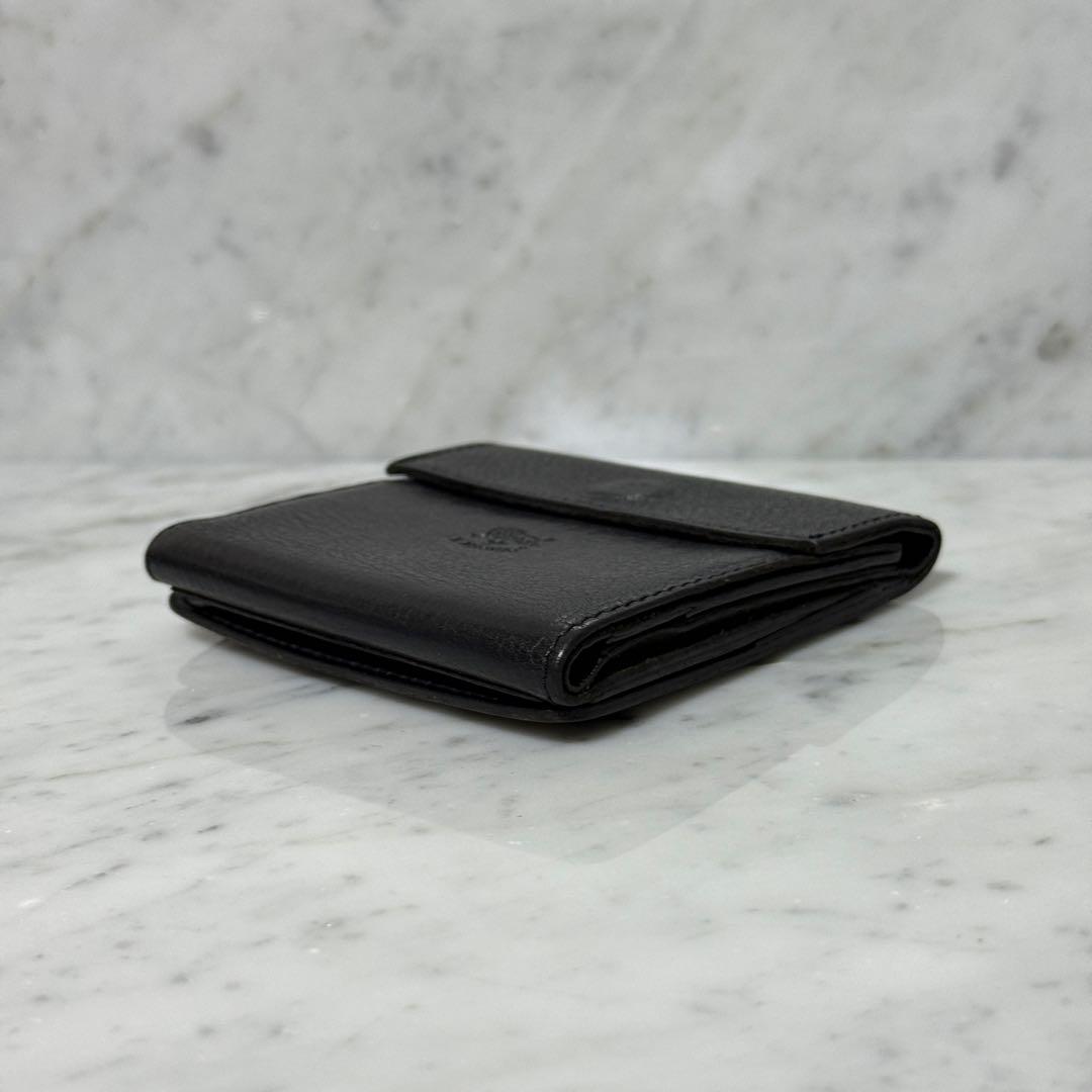 美品 IL BISONTE イルビゾンテ 二つ折り財布 ブラック 黒 本革