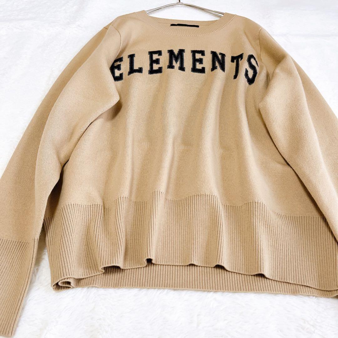 AP STUDIO ELEMENTS ロゴニットプルオーバー　ウール　ベージュ