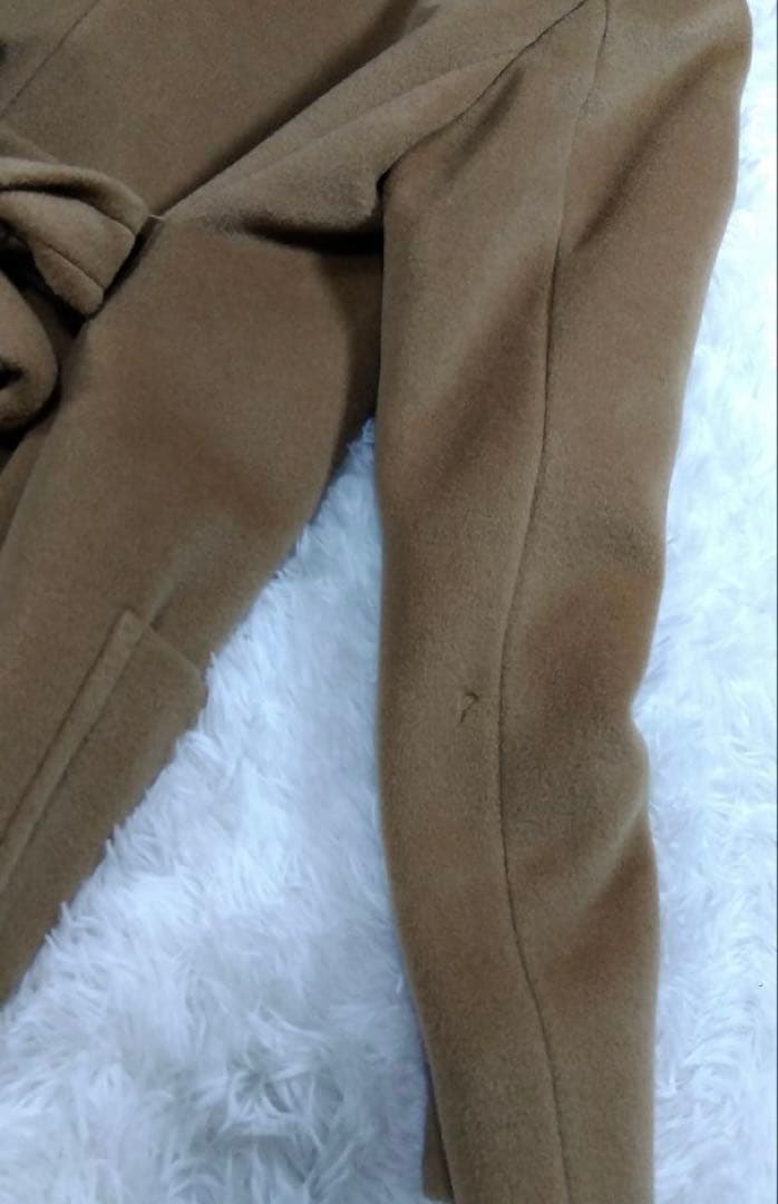 Max Mara ピュアウール キャメル　ガウンコート 38 上質　ベルテッド