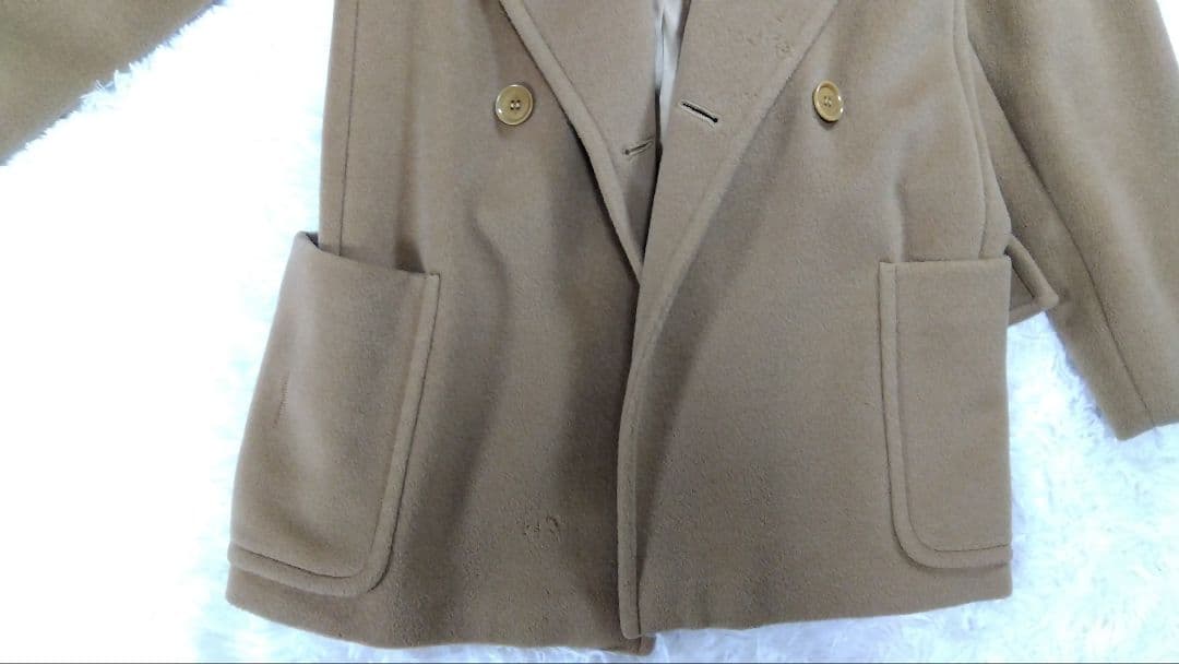 Max Mara ピュアウール キャメル　ガウンコート 38 上質　ベルテッド