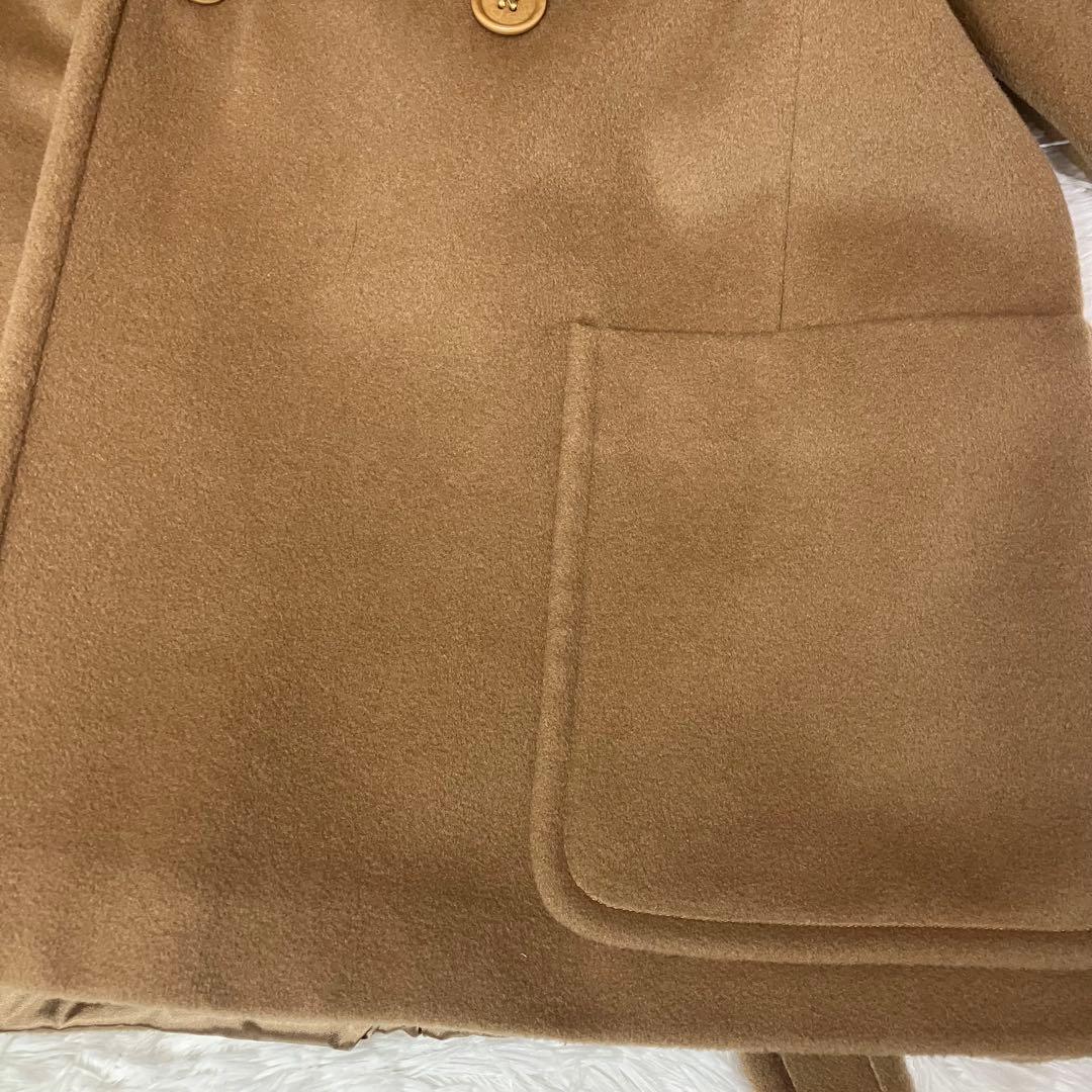 Max Mara ピュアウール キャメル　ガウンコート 38 上質　ベルテッド