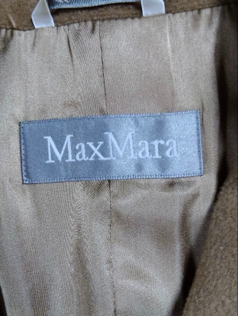 Max Mara ピュアウール キャメル　ガウンコート 38 上質　ベルテッド
