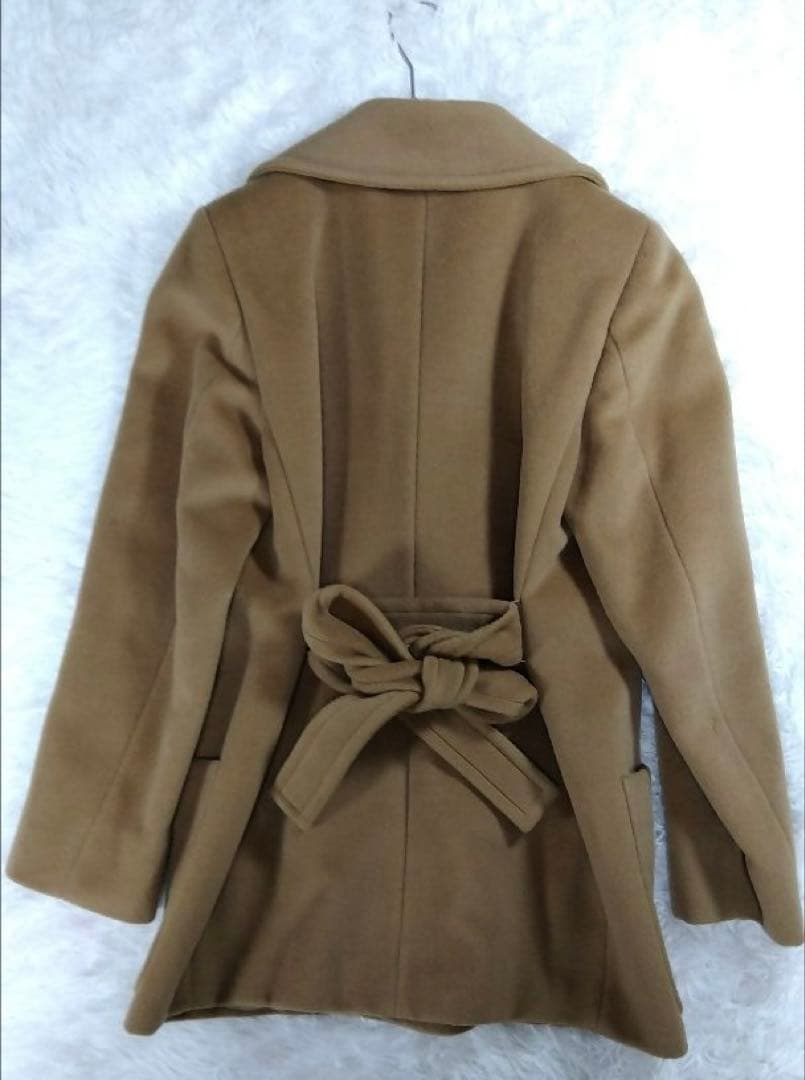 Max Mara ピュアウール キャメル　ガウンコート 38 上質　ベルテッド