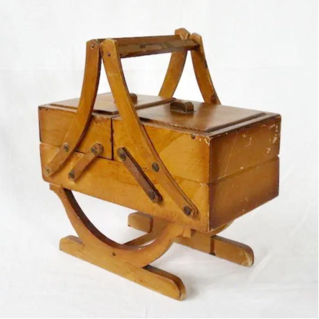 フランス製　アンティーク　ソーイングボックス