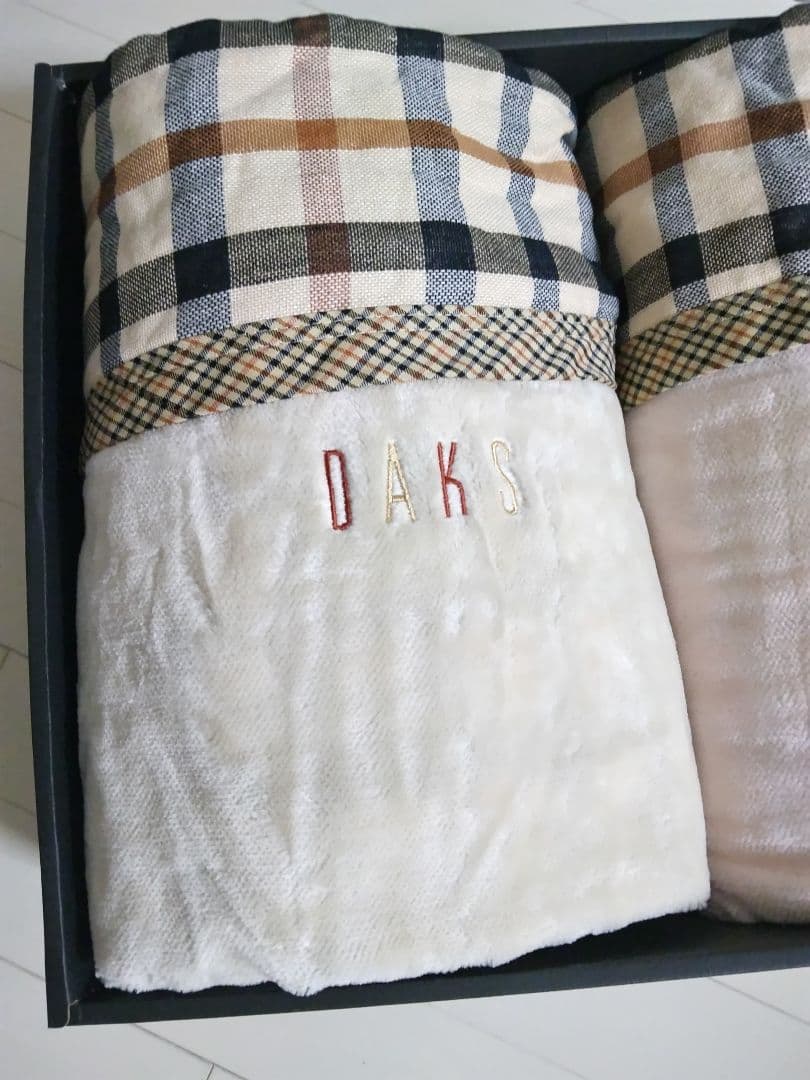 ✨新品✨DAKS シール織 ガーゼリバーシブル 綿毛布 2枚セット