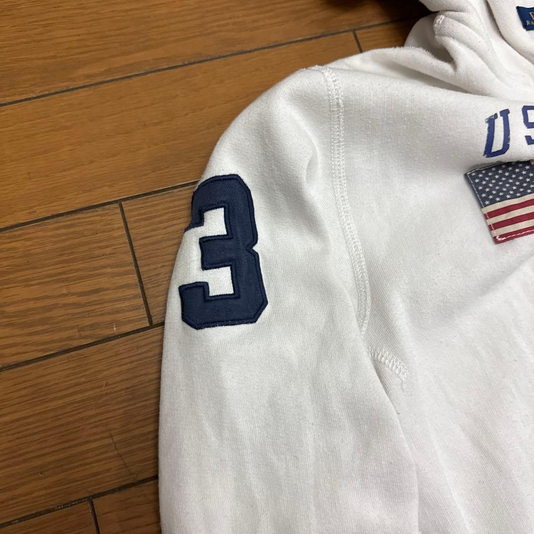 Polo Ralph Lauren ホワイト フルジップパーカー ビッグポニー